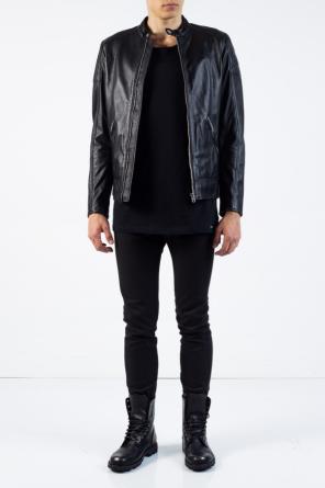 Leather jacket with band collar, zdjęcie 2 Leather jacket with band collar od Diesel